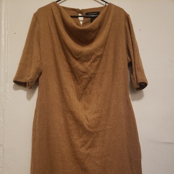 Ashley Stewart Ribbed Shirttail Sweaterdress - Picture 1 of 5